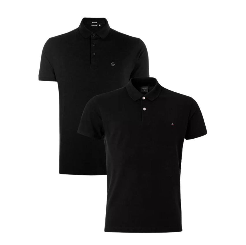 kit-polos-aramis-basic-piquet-e-dudalina-piquet-preta - Imagem