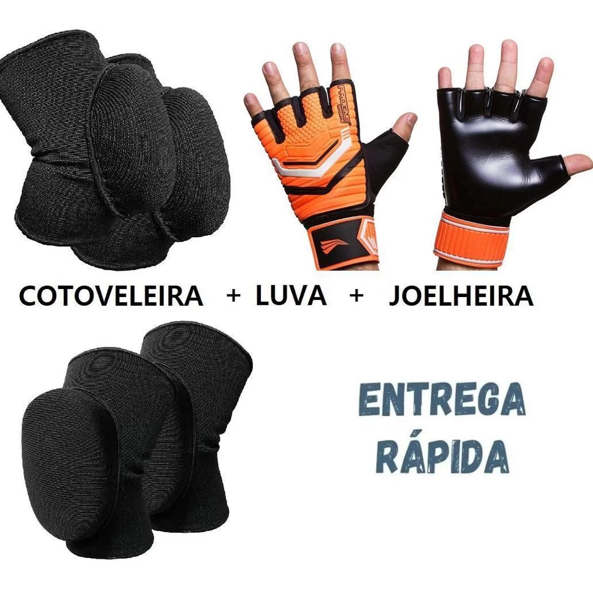 kit-para-goleiro-futsal-society-luvacotoveleirajoelheira-coral - Imagem