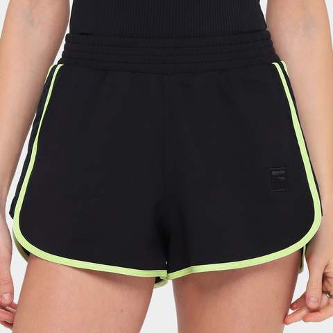 shorts-fila-on-game-feminino-pretoverde - Imagem