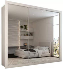 guarda-roupa-casal-luiza-3-portas-de-correr-4-gavetas-espelhado-branco-panorama-moveis - Imagem