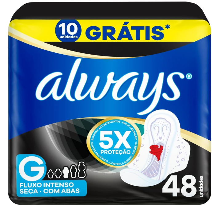 absorvente-noturno-always-noites-tranquilas-cobertura-seca-com-abas-leve-48-pague-40-always - Imagem