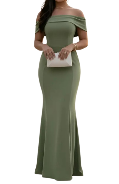Vestido Longo Moda Instagram Lindo Ombro A Ombro Com Bojos