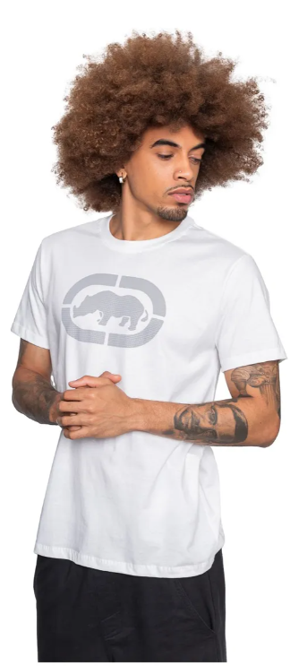 camiseta-ecko-estampada-branca-masculina-logo-rhino-original - Imagem