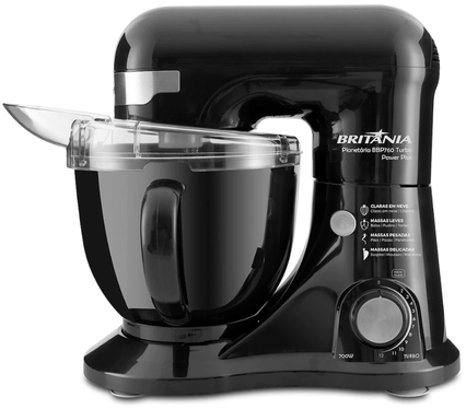 Britânia BBP760 Batedeira Planetária Power Plus, Preto, 12 Velocidades, 4.5L, 700W, 220V