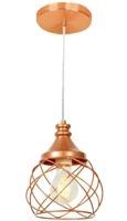 lustre-pendente-esfera-aramado-cobre-15cm - Imagem