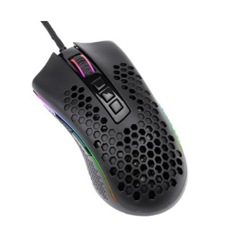 Mouse Gamer Redragon Flamengo Attack Preto e Vermelho LED Vermelho PMW3327 12400 DPI