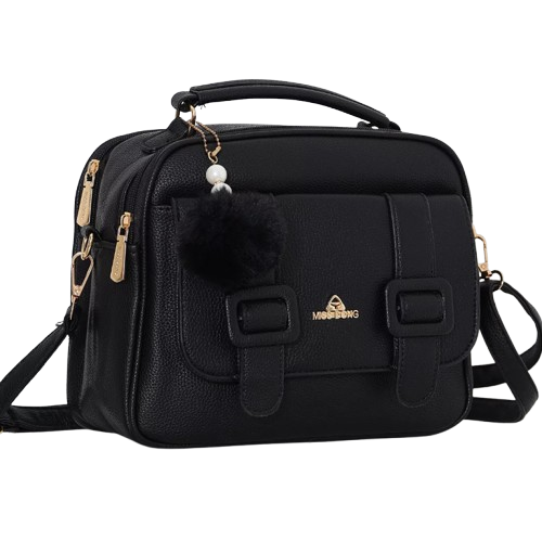 bolsa-feminina-transversal-media-bau-tiracolo-promocao-preta - Imagem