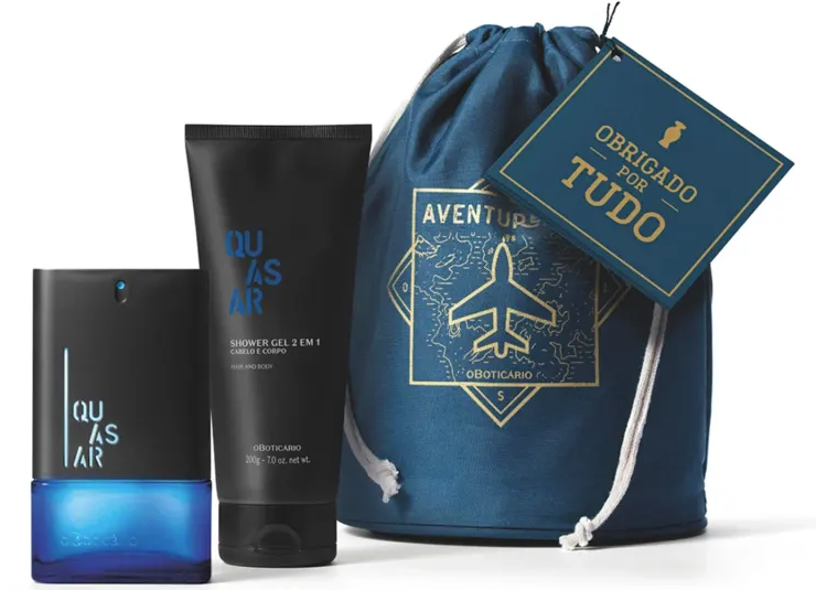 kit-presente-quasar-desodorante-colonia-100ml-shower-gel-200g-saquinho-organizador - Imagem