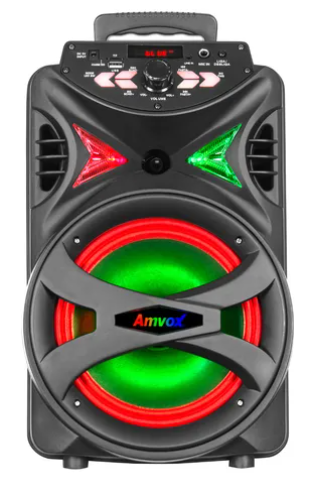 caixa-de-som-amplificada-amvox-aca-255-hit-woofer-8-portatil-bluetooth-preto-bivolt - Imagem
