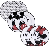 jogo-de-pratos-rasos-ceramica-6-pecas-mickey-e-minnie-la-cuisine-disney - Imagem