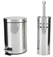 kit-lixeira-inox-para-banheiro-com-pedal-3l-2-pecas-brinox-stardard - Imagem