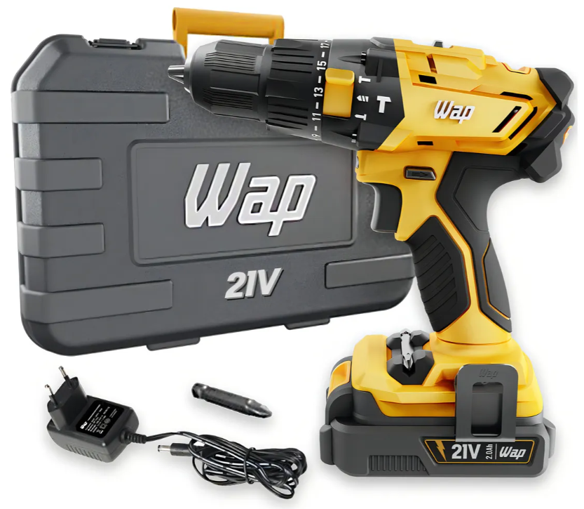 parafusadeira-e-furadeira-wap-impacto-21v-38-k21-id02-nova-cor-amarelo-frequencia-5060-hz-110v220v - Imagem