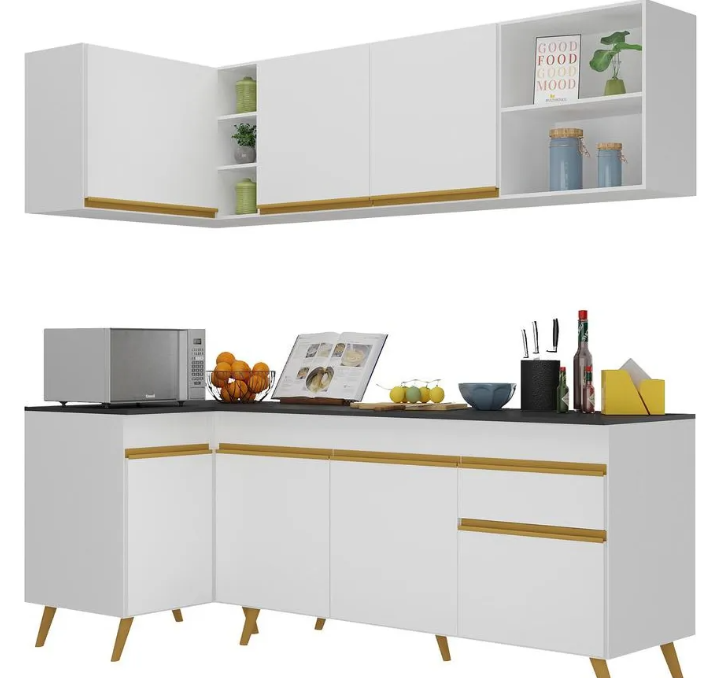 cozinha-compacta-de-canto-veneza-gw-multimoveis-mp2058-branc-cor-branco - Imagem