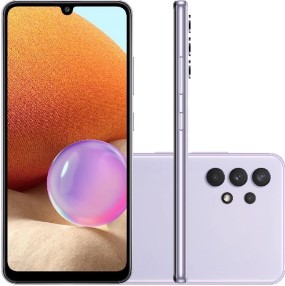 smartphone-samsung-galaxy-a32-128gb-4g-wi-fi-tela-64-dual-chip-4gb-ram-camera-quadrupla-selfie-20mp-violeta - Imagem