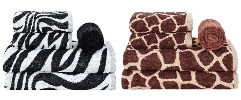jogo-de-toalhas-banhao-5-pecas-fio-tinto-africa-zebra-home-basics-z2b6 - Imagem