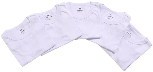 kit-camiseta-hering-basica-feminina-5-pecas-branco - Imagem