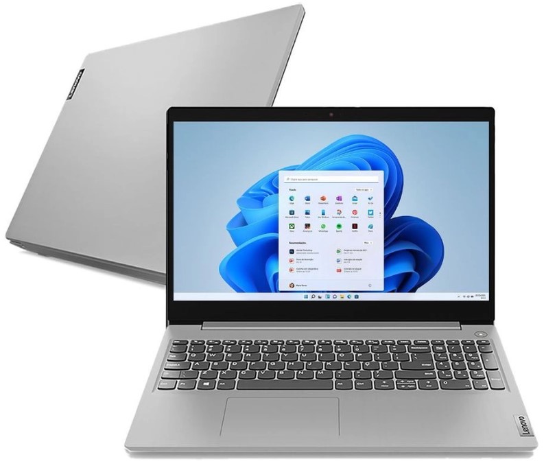 ame-2235-notebook-lenovo-ultrafino-ideapad-3-amd-ryzen-5-8gb-256gb-ssd-w11-156-cinza - Imagem
