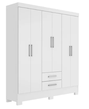 guarda-roupa-casal-6-portas-2-gavetas-alamo-esperesso-moveis-branco - Imagem