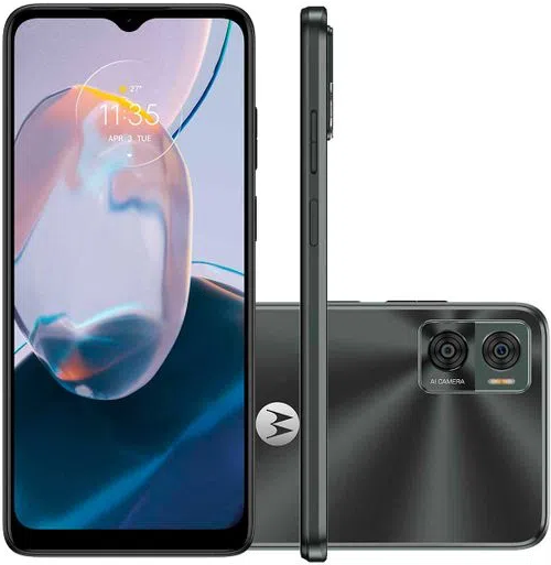 smartphone-motorola-moto-e22-32gb-grafite-4g-tela-65-ips-90hz-camera-dupla-16mp-selfie-5mp-android-12 - Imagem