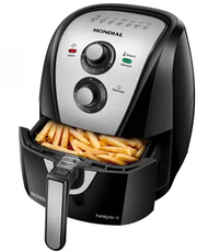 fritadeira-eletrica-sem-oleo-mondial-4l-air-fryer-afn-40-bi-pretoinox-1500w-110v - Imagem