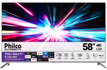 Smart Tv Philco 58 P58vik 4k Uhd Led Roku Dolby Audio Wi-fi Hdr10 110/220v