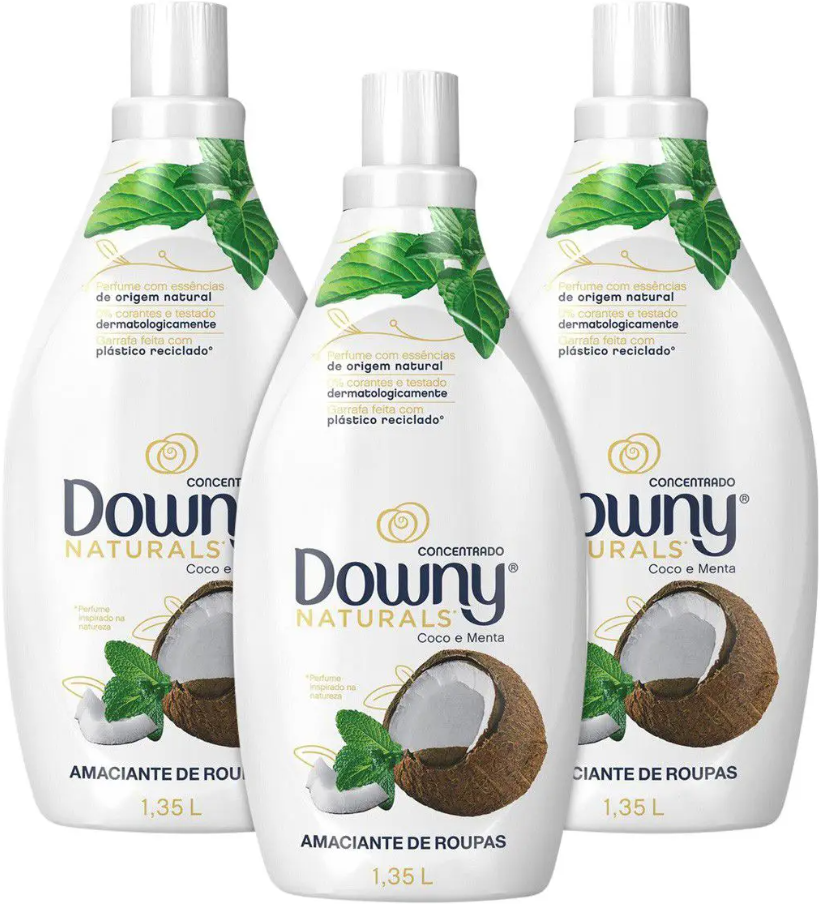 kit-amaciante-downy-naturals-coco-e-menta-concentrado-135l-3-unidades - Imagem