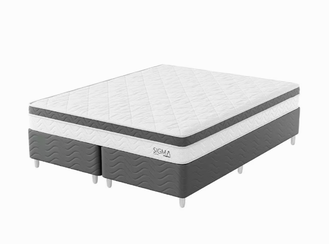 cama-box-com-colchao-queen-sigma-molas-ensacadas-22x158x198-branco-e-cinza - Imagem
