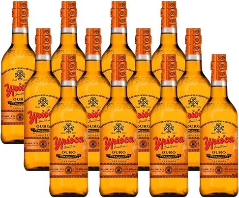 cachaca-ypioca-ouro-965ml-caixa-com-12-unidades - Imagem
