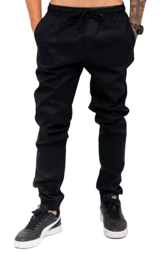 calca-jogger-masculina-skinny-camufladas-ou-preta-c-elastico - Imagem