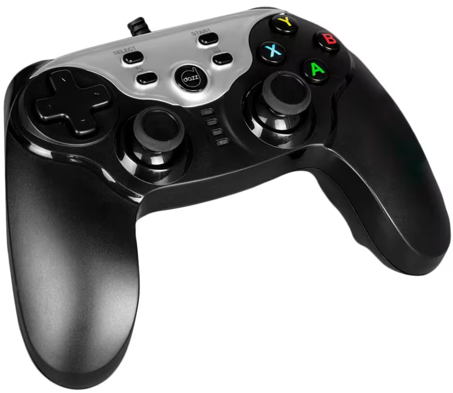 controle-gamer-dazz-cyborg-62000058-ps3pc-com-fio-pretoprata - Imagem