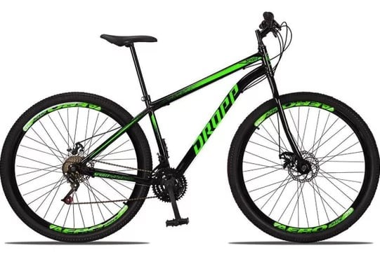 bicicleta-29-dropp-sport-aco-21-marchas-freio-a-disco-pretoverde - Imagem