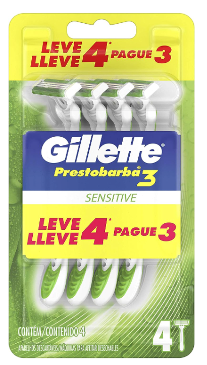 aparelho-de-barbear-descartavel-gillette-prestobarba3-sensitive-4-unidades - Imagem