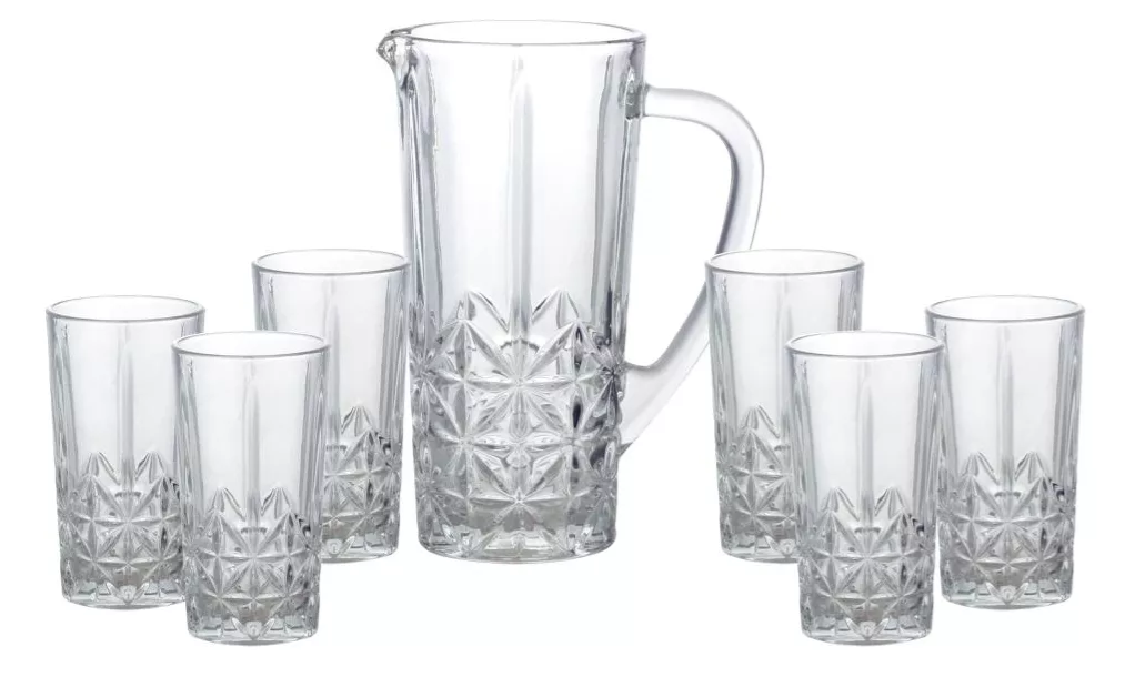 6-copos-alto-270ml-e-1-jarra-1l-wolff-stella-de-vidro - Imagem