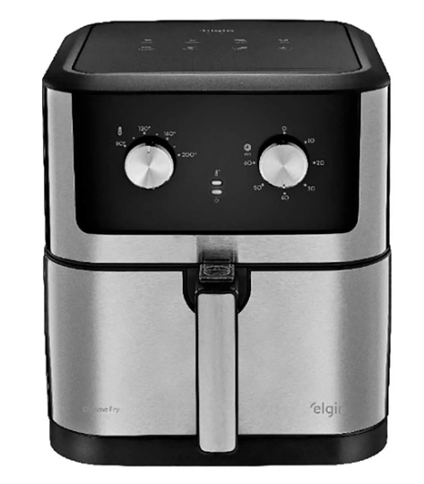 fritadeira-eletrica-air-fryer-elgin-chrome-fry-afc80-8l-1900w - Imagem