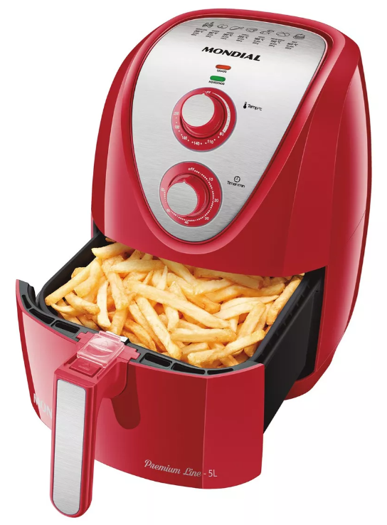 fritadeira-sem-oleo-mondial-afn-50-premium-line-inox-5l-110v-cor-vermelhoinox-voltagem-127v - Imagem