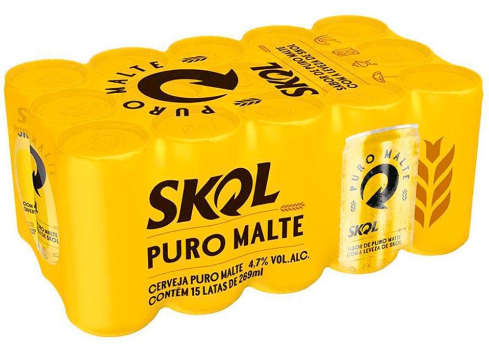 cerveja-skol-puro-malte-lata-269ml-pack-15-unidades-nq48 - Imagem