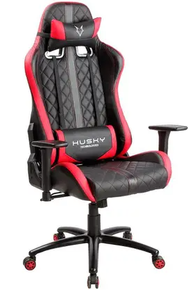 cadeira-gamer-husky-gaming-hailstorm-preto-e-vermelho-com-almofadas-reclinavel-descanso-de-braco-2d-hha-br - Imagem