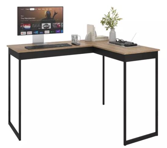 mesa-escrivaninha-de-canto-em-l-rofemar-moveis-estilo-industrial-cor-canela - Imagem