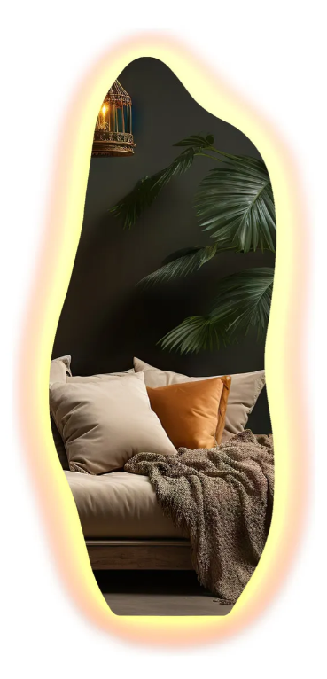 espelho-170x70-organico-led-grande-corpo-inteiro-luxo-moldura-preto - Imagem