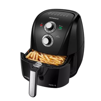 Fritadeira Sem Óleo Air Fryer 4L Mondial, Preto/Prata 1500W AFN-40-BFS