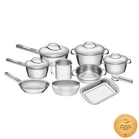 jogo-de-panelas-tramontina-aco-inox-allegra-10-pecas-fundo-triplo-com-pegador-de-massa - Imagem