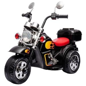Mini Moto Motocicleta Elétrica Preta Infantil 6V com Som Luz Retrovisor