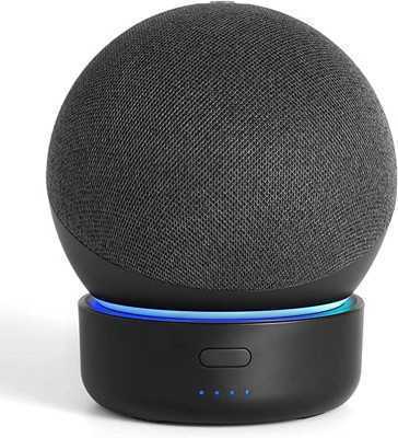 base-de-bateria-ggmm-d4-base-para-alexa-echo-dot-4a-geracao-carregador-de-bateria-portatil-com-alto-falante-inteligente-novos-acessorios-alexa-echo-dot-cor-preta-aplicavel-apenas-ao-echo-dot-de-4a-geracao-nao-aplicavel-ao-echo-4-premium - Imagem