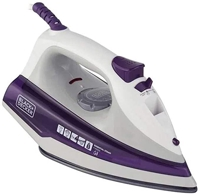 ferro-de-passar-roupa-a-vapor-e-a-seco-black-decker-fx1000-branco-e-roxo - Imagem