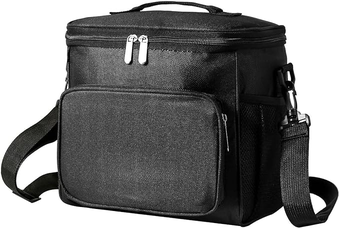 bolsa-termica-grande-portatil-tecido-oxford-600d-a-prova-de-vazamento-bolsa-termica-adequada-para-acampamento-piquenique-e-praia-10-litros-preto - Imagem