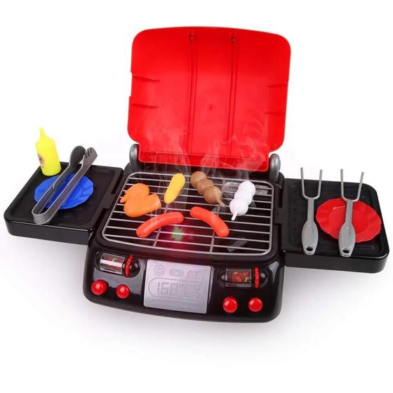 brinquedo-infantil-churrasqueira-de-brinquedo-completa-com-som-e-fumaca-mini-chef-xalingo - Imagem