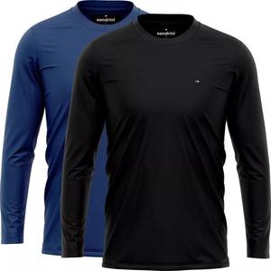 kit-2-camisetas-dry-fit-sandrini-masculina-manga-longa-leve-uv-academia-esportivo - Imagem