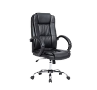 cadeira-presidente-ergonomica-escritorio-giratoria-sintetico-cor-preto-material-do-estofamento-couro-sintetico - Imagem