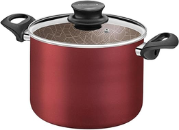 caldeirao-tramontina-paris-em-aluminio-com-revestimento-interno-e-externo-em-antiaderente-starflon-max-vermelho-com-tampa-de-vidro-18-cm-31-l - Imagem