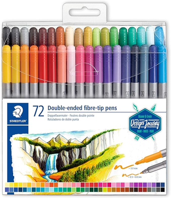 caneta-hidrocor-ponta-dupla-staedtler-3200-tb72-72-cores - Imagem